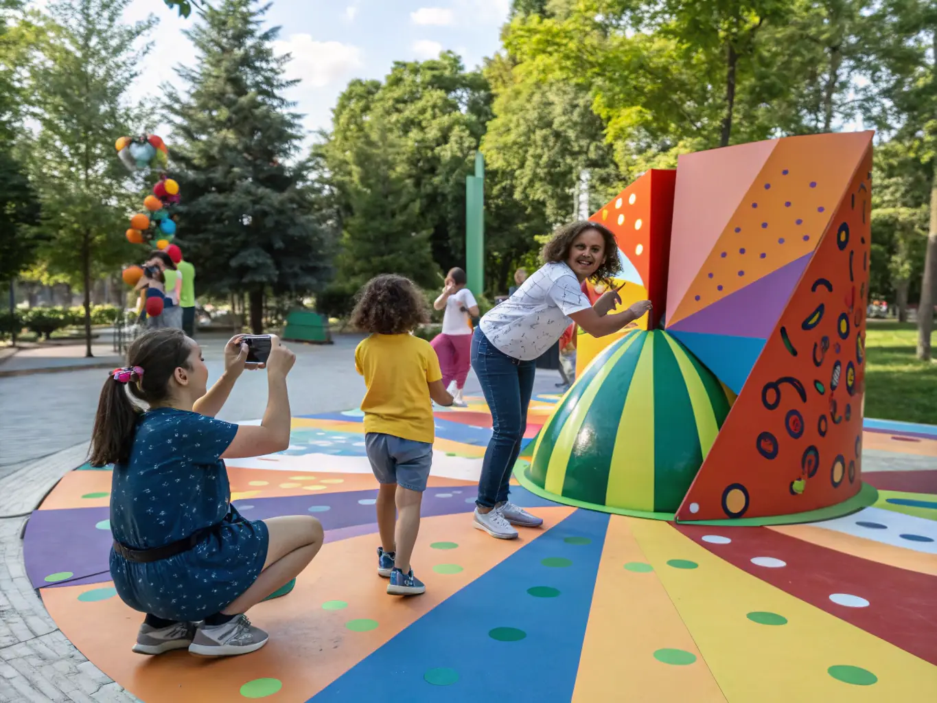 An image depicting a public art installation in a community space, emphasizing the expansion of public access to culture.